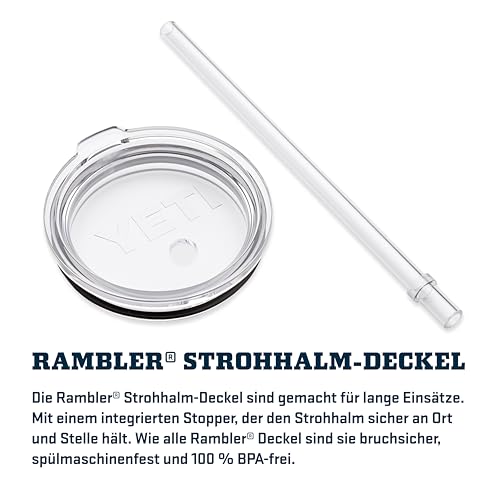 YETI Rambler Trinkbecher Mit Trinkhalmdeckel, Rescue Red, 42 oz (1,2 l) – Ansicht 6