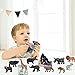 SIENON 12pcs Wild Animals Figure Toys with Cards, Plastic Realistic Zoo Jungle Safari Figurines with Elephant Lion Giraffe Bear Gorilla Hippo for Kids Educational Learning Party Favors Cake Decoration
