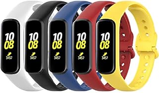 MONUARY 5 Pieces Straps Compatible with Samsung Galaxy Fit 2, Silicone Watch Replacement Colourful Strap for Galaxy Fit 2 SM-R220