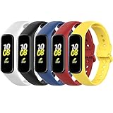 Monuary 5 Stück Armband für Samsung Galaxy Fit2, Buntes Ersatzarmband Aus Silikonbeschichtetem Fitness Tracker-Zubehör, Ersatzarmband für Galaxy Fit 2