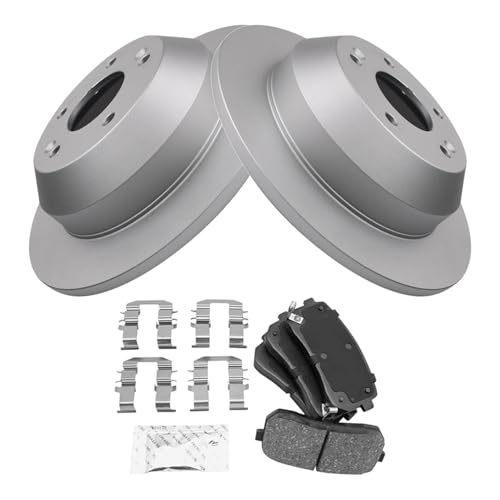 Image of TRQ Rear Brake Pad and Rotor Set Ceramic Coated Rotors Compatible with 2015-2020 Kia Sedona