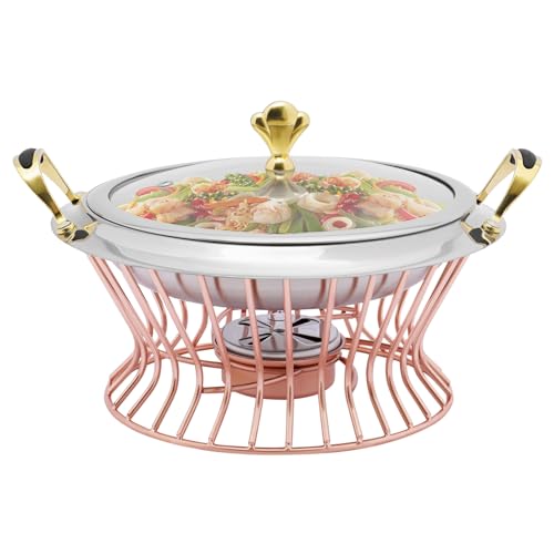 Buffet Servers and Warmers 2.11QT Stainless Steel Chafing Dish Buffet Set Catering Warmer Server with Fuel Holder for Weddings Parties Banquets Catering Events