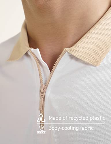 Image of DAMENSCH Constant Men's All-Degree Thermoregulating Pique Contrast Neck Polo T-Shirt
