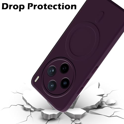 Image of amazon basics Back Cover for Vivo X200T 5G Soft Matte Silicone Mag-Safe Design (Mag-Safe Not Support) Camera Protection | Slim Fit Bumper Cover (Purple)