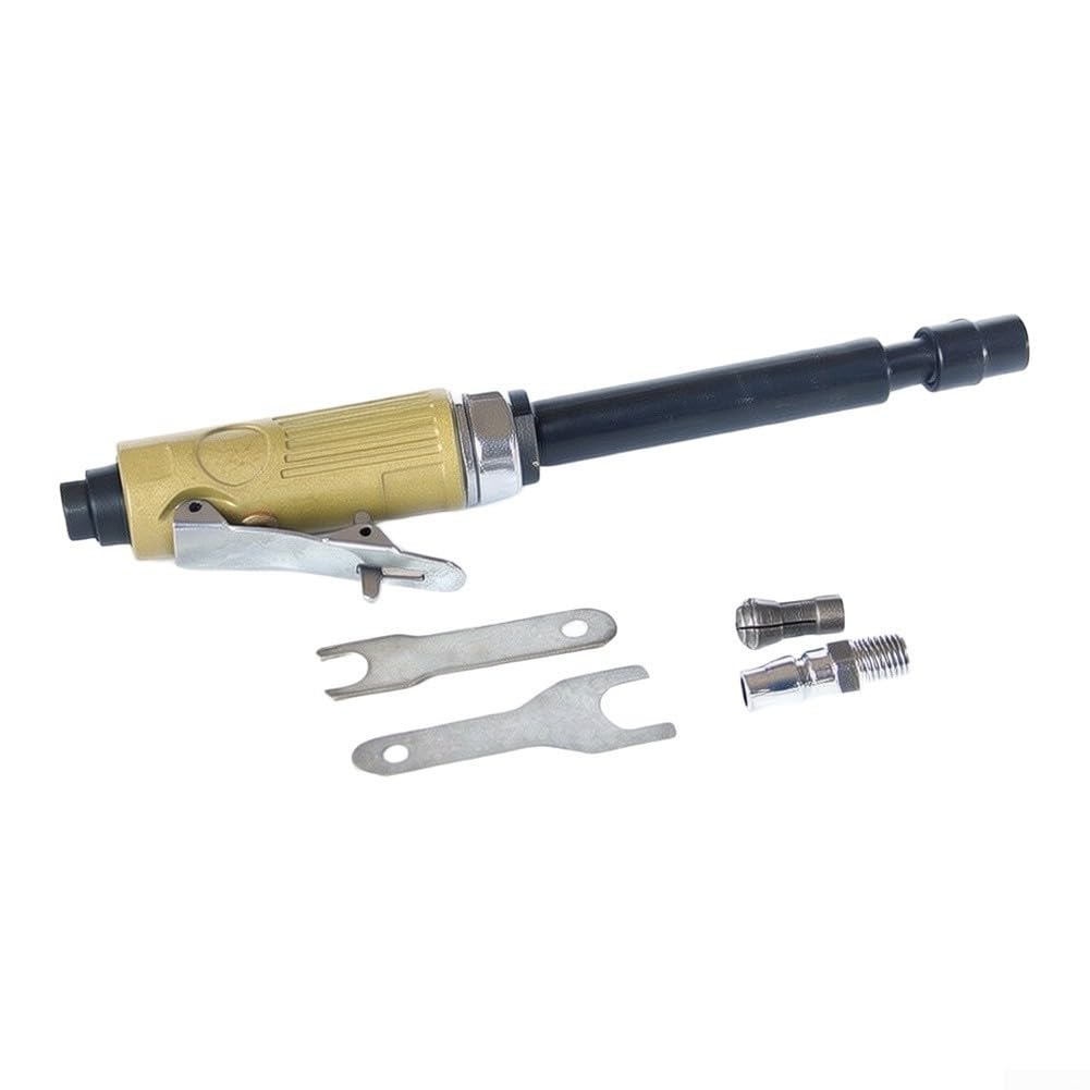 Smerigliatrice pneumatica, utensile pneumatico a lunga portata per | Costruzione in lega di alluminio, portata di 28 cm per spazi ristretti, per levigare, lucidare, molare metallo e legno