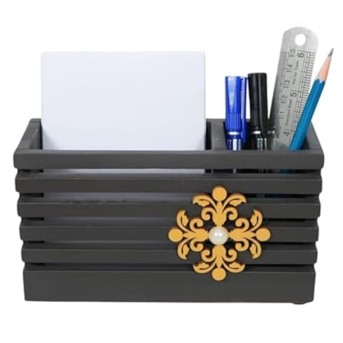 Image of Decorative Embossed Design Pencil and Pen Stand | Desk Organizer for Stationery Storage | Suitable for Office Desk, Study Table, Home and Workspace Use (Design 8)
