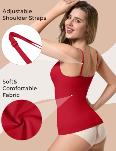 Image of EUYZOU Womens Tummy Control Shapewear Tank Tops Seamless V-Neck Compression Tank Tops Body Shaper Camisole