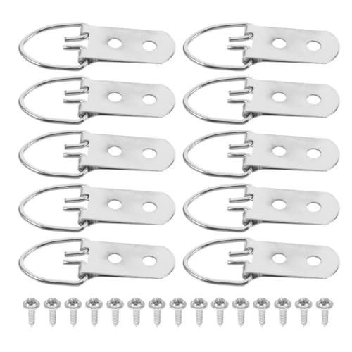 Image of 1set Heavy-Duty d Picture Hangers Screws for Securely Hanging Frames Artwork and Mirrors Versatile Picture Hanging Hardware for Easy Installation and Neat Organization