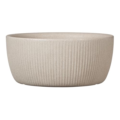 Scheurich Linetto Bowl 30 Pflanzgefäß/Blumentopf/Pflanzkübel rund Farbe: Sand hergestellt mit recyceltem Kunststoff 10 Jahre Garantie für den Außenbereich