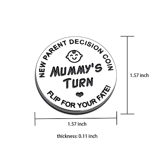Image of New Dad Mom Gifts Funny Decision Making Coin, New Parent Mummy Daddy Pregnancy Women First Time to be Moms Dads Mother's Day Father's Day Gifts Double Sided