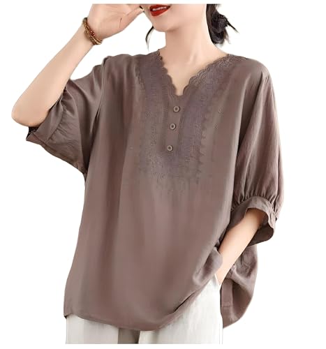 Image of Sidhidata Cotton Blend Embroidered Oversized Loose Fit Stylish Western Short Top for Women's /Girls