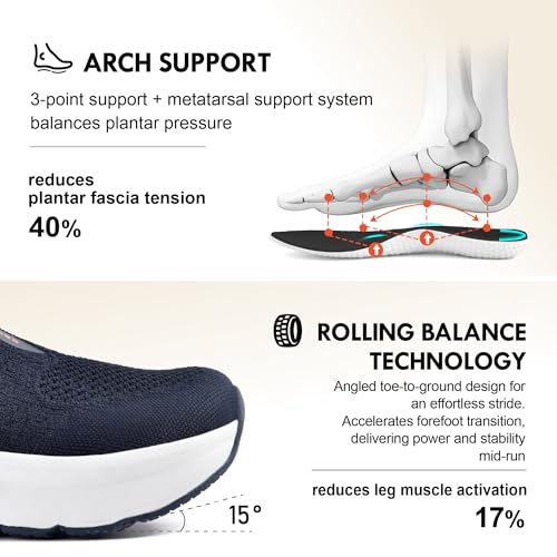 Image of JACKSHIBO Men's Wide Toe Box Slip in Free up Walking Shoes Cushioned | Orthopedic Walking Shoes,Arch Support,Zero Drop,Soft Knit,Light Cushion Sole,Slip On Casual Comfortable Design