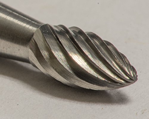 Fresa de carburo sólida corte simple 1/8" x 1/4" miniatura 2