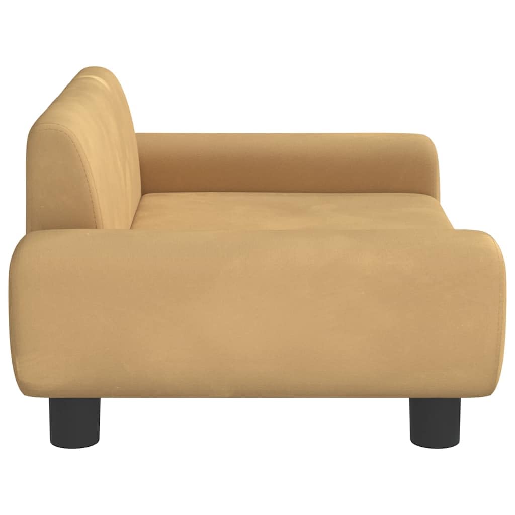 vidaXL Cama para Perros de Terciopelo marrón 70x45x33 cm, sofá para Perros, Cama para Cachorros, Asiento para Perros, sofá para Mascota