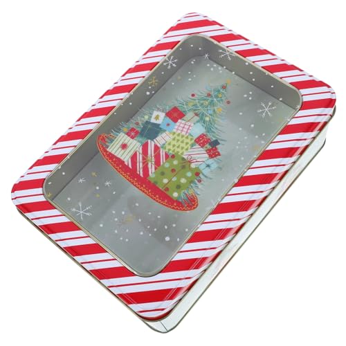 BAZEITFLOW bote de metal Biscuits de estaño Navidad recipiente bufé dulce hermético latas de galletas de navidad pequeñas cajas de galletas hojalata