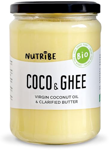 Nutribe Coco & Ghee BIO - Bulletproof, Freír de manera saludable, Keto y Paleo, 500 g