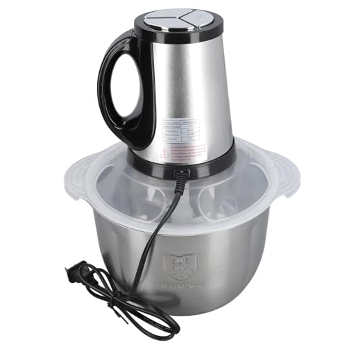 Stainless Steel Food Processor with 4L Large Capacity, 5 Blades,