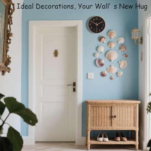 Image of Silent Wall Clocks Battery Operated 8 Inch, Analog Wall Clock with Oversized Number Tempered Glass Clock Face, Non Ticking Wall Clocks for Living Room Bedroom Kitchen Office, Black Rose Gold
