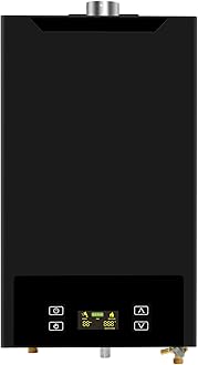 Tankless Water Heater Propane, 4.74GPM 18L Indoor,Instant Hot Propane Gas Water Heater, with Fahrenheit Digital Display,Multi-Protection (Black)