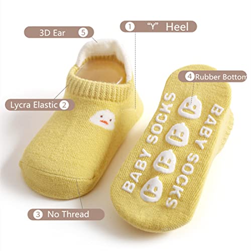 Baby Non-Skid Socks with Grips - Toddler & Newborn Non-Slip, Anti-Slip Unisex Ankle Floor Socks4