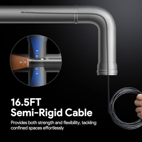 Image of DEPSTECH 7 inch IPS Screen Endoscope Camera with Light, Triple Lens, 16.5FT