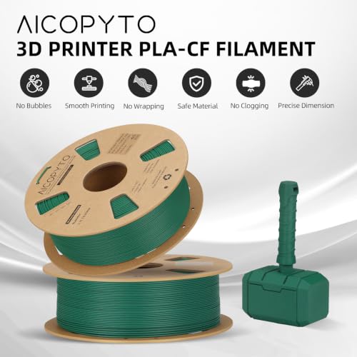 Image of PLA-CF Carbon Fiber PLA 3D Printer Filament 1.75mm 1KG Green