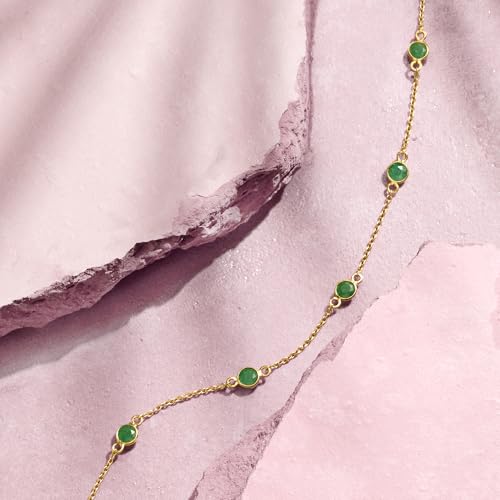 Ross-Simons 2.20 ct. t.w. Emerald Station Necklace in 18kt Gold Over Sterling3