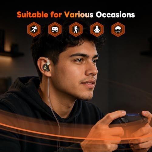 Image of KBEAR K01 PRO Wired Gaming Earbuds, HIFI in Ear Monitor (with mic, Black)