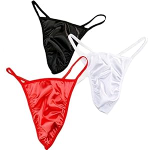 Faringoto Satin Herren-Strings Minimalistisch 3er-Pack