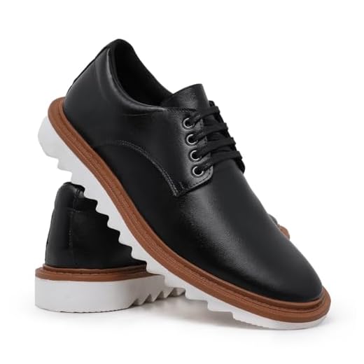 Sapato Oxford Social Casual Masculino com Cadarço Moderno e Confortavel (Preto, BR, Adulto, Numérico, 41)