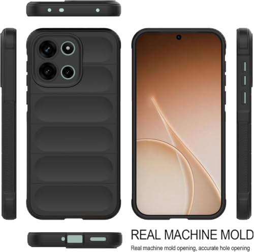 Image of ShieldTech AirGuard Series Back Cover Case for OnePlus Nord 6 5G | Microfiber Lining | Airbag Cushion Drop Protection | Shockproof Silicone Back Cover Case | Anti Slip Grip - Black for OnePlus Nord 6