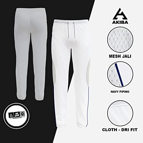 Image of AKIBA Premium Cricket White Full-Sleeve Polo t-Shirt /Jersey with Trouser for Men /Women