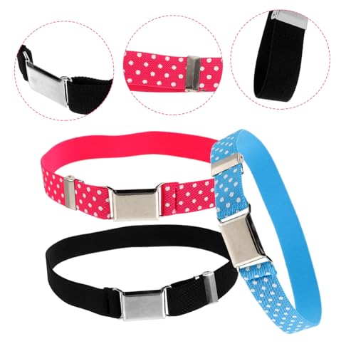 BESPORTBLE 3pcs Boys and Girls Elastic Waist Belt Boys Girls Black Adjustable Belt for Pants Skirts4