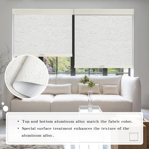 Image of SUNOFF Cordless Blackout Roller Shades Blinds for Windows,52 inchW x 72 inchH,Linen