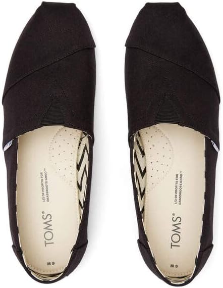 Toms Women's Alpargata Recycled Cotton Canvas Black 9.5 D - Wide - Image 7