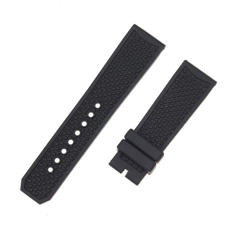 Bracelet montre silicone luxe pour Cartier Tank Solo noir ou bleu en 23mm