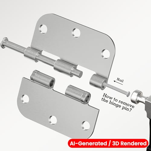 Image of 12 Pack Brushed Nickel Hinges 3.5 Inch X 3-1 /2 inch 5 /8 inchRadius Durable No Squeak Rounded Interior Exterior Integral Ball Bearing Door Hinges for Flat Bifold Office Bedroom Dorm Indoors New Home Essentials