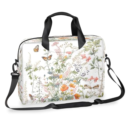 Maletín para portátil 15.6-16 pulgadas flores y mariposas miniatura 1