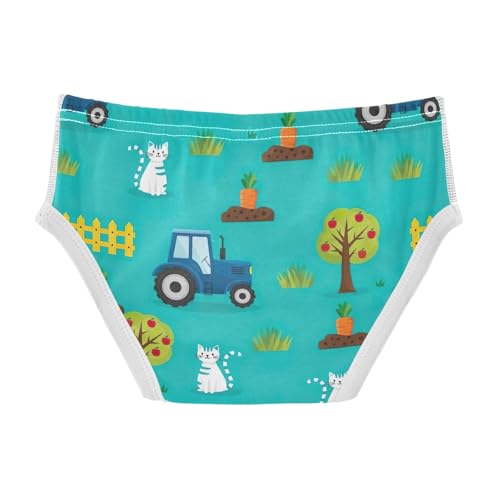 CHIFIGNO Boys' Underwear Cute Blue Tractors Green Kids Boys Briefs Soft Cotton Underwear Briefs2