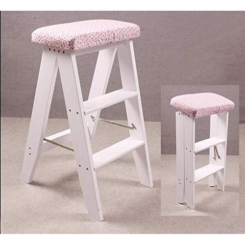 Escabeau portatif échelle pliante jaune avec tabouret rétractable - 2