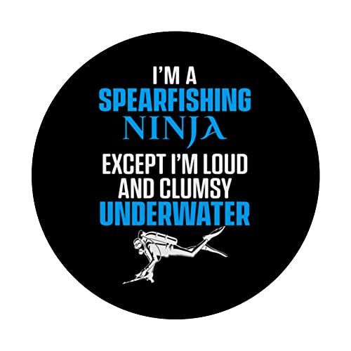 Im A Spearfishing Ninja Except Im Loud And Clumsy Underwater PopSockets Swappable PopGrip, Black - Image 3