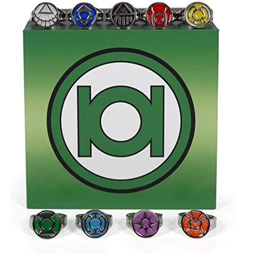 SalesOne LLC DC Comics Green Lantern Power Rings Emotional Spectrum Power Rings | Includes 9 Adjustable Rings Featuring Each Power Ring Emotion