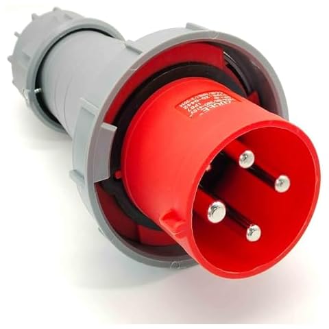 GXMRHWY IEC60309 Waterproof CEE Industrial Plug 4Pin 125A 380V-415V 3P+E Copper Rod Flame Retardant IP67 (Plug) Cover