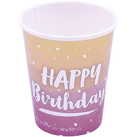 Pioneer Party 21652 Style Rose Gold Ombre Cup, Paper 250ml 8Ct Party Tableware Cover