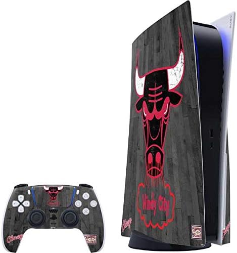 Skinit Decal Gaming Skin Compatible with PS5 Bundle - Officially Licensed NBA Chicago Bulls Large Logo Design