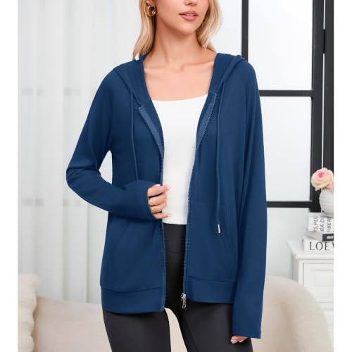 Image of Witsmile Zip Up Hoodie Women Oversized Sweatshirt Long Sleeve 2026 Fall Outfit Lightweight Jackets Workout Clothes