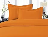 Elegant Comfort Gęstość splotu 1500 egipska jakość super miękki 4-częściowy zestaw prześcieradeł, King, pomarańczowy