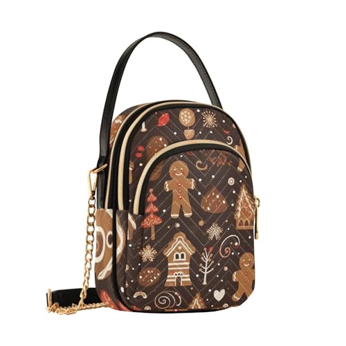 RunningBear Christmas Gingerbreads House Crossbody Bags for Women Crossbody Wallet Purse Cell Phone Bag with Chain Strap for Women Travel2