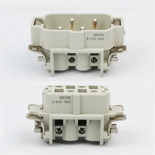 Conector industrial rectangular HDC-HSB-004 con salida superior 4P 4