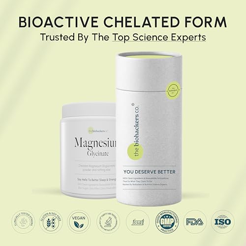 Image of The Biohackers Co. 100% Clean - Magnesium Glycinate | Bioavailable Magnesium Supplement | Supports Muscle Recovery, Relaxation, Sleep, Heart & Bone Health | Pack of (5) | 150 Days Stack